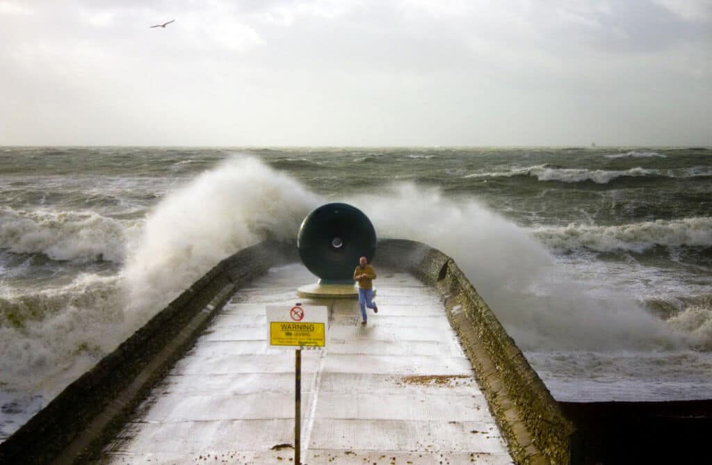 Stormy weather on Brighton beach