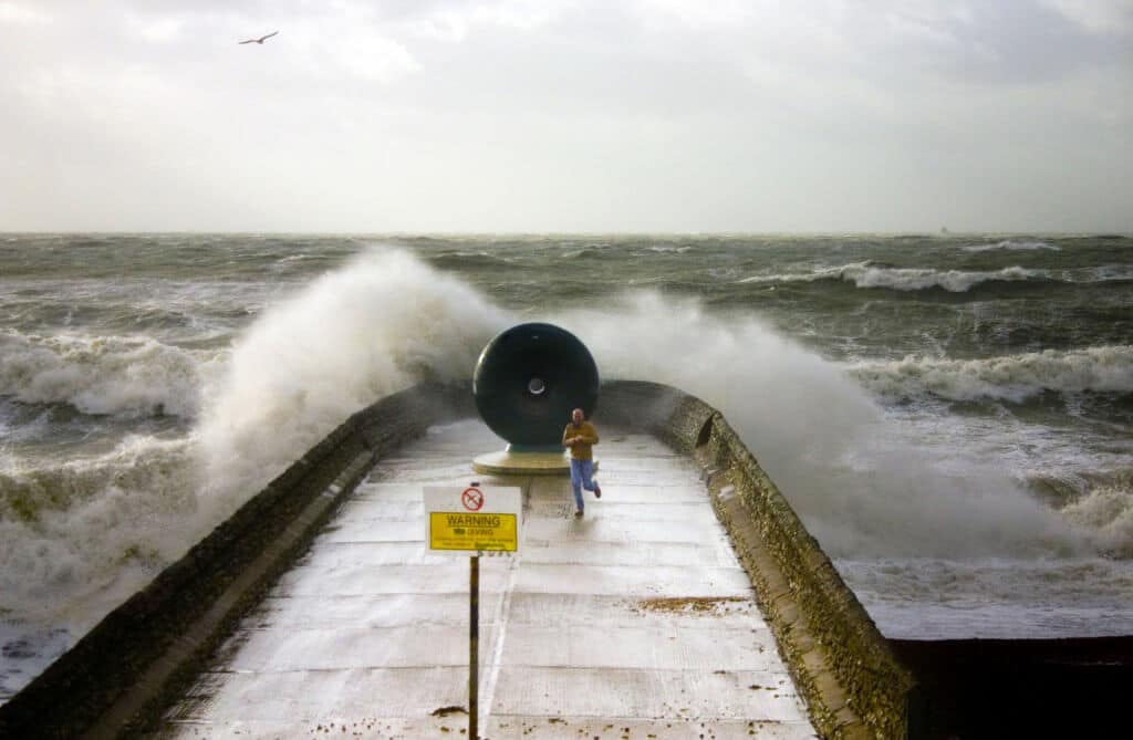 Stormy weather on Brighton beach 