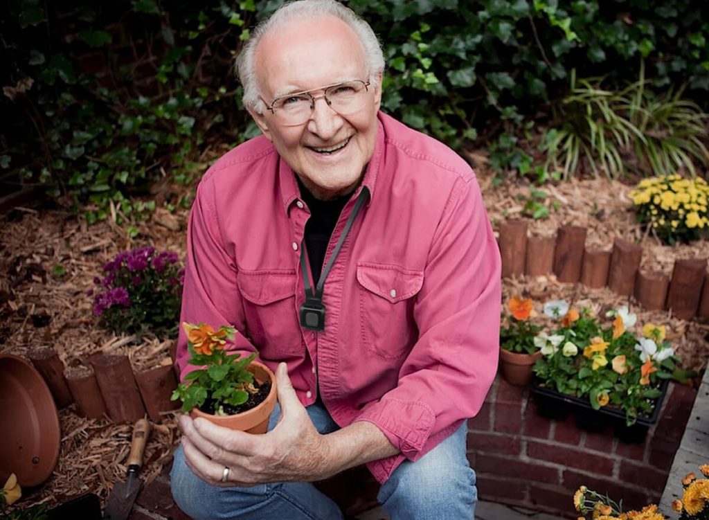 Older gentlemen in the garden