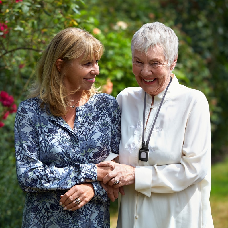 Daughter with her elderly mother