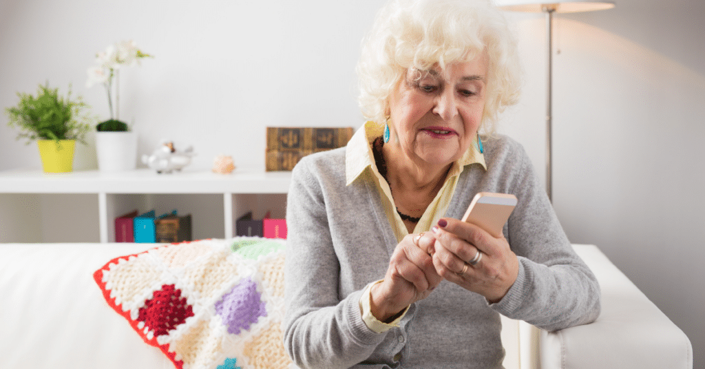 old lady on telephone