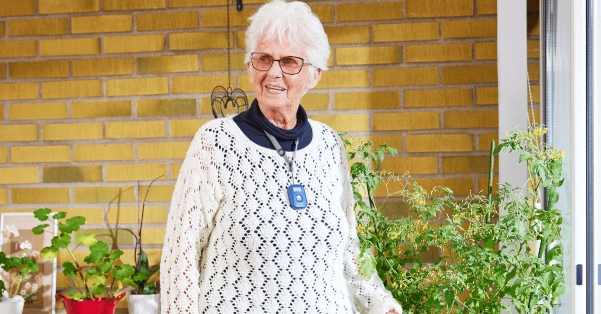 A lady with the out-and-about personal alarm