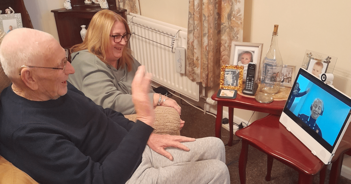 Ethelcare service being used by an elderly man