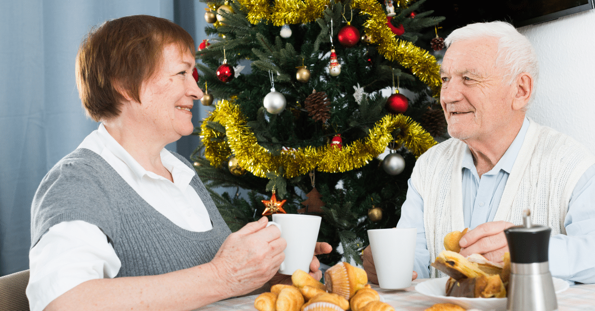 Elderly couple at Christmas
